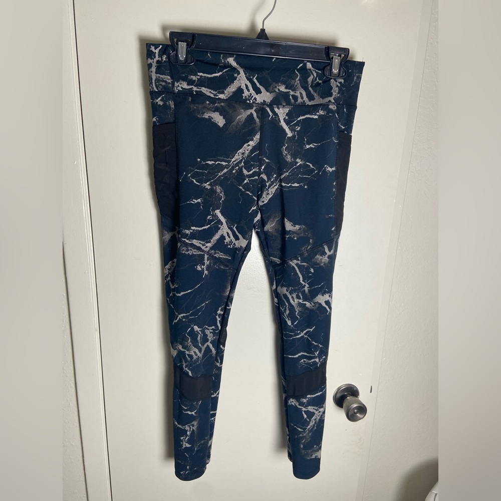 Fashion Nova Black Marble Sport Leggings